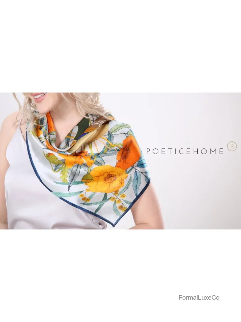100% Pure Mulberry Silk Square Scarf 26x26 Neckerchief Headscarf